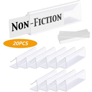 20Pcs 선반 레이블 홀더 가격 태그 디스플레이 투명 슈퍼마켓 소매 홀더 자기 Pvc 접착 라벨