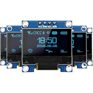 아두이노 라즈베리 파이 ESP32 호환 발광 OLED 스크린 보드, OLED 디스플레이 모듈, 128x64 픽셀 I2C SSD1306, 0.96 인치