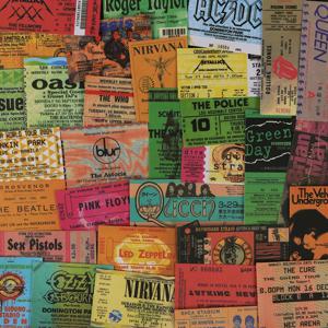 43PCS 록 음악 티켓 낙서 스티커 어린이를위한 레트로 밴드 데칼 장난감 멋진 방수 DIY 기타 오토바이 자동차 스티커