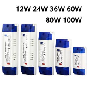 LED 조명 변압기 100W 80W 60W 36W 24W 12W 드라이브 전원 어댑터 AC/DC 12V 24V 조명기구 LED 조명 스트립