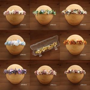 신생아 머리띠 사진 액세서리, 예쁜 인공 꽃, 아기 소녀 머리 장식, 조절 가능한 말린 꽃, 머리 장식 소품
