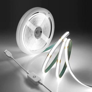 1M-5M USB LED 스트립 빛 5V 320LED/M COB 터치 센서 디밍이 가능한 램프 테이프 DIY TV 미러 백라이트 주방 룸 야간 조명