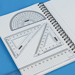 눈금자 세트, 학생 드로잉 문구 세트, 투명 삼각형 보드 스트레이트 눈금자 세트, 18cm