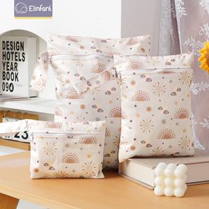 Elinfant 3PCS 수영복 용 휴대용 습식 건식 가방, 천 기저귀 용 방수 기저귀 가방, 빨 수있는 재사용 가능한 보관 가방