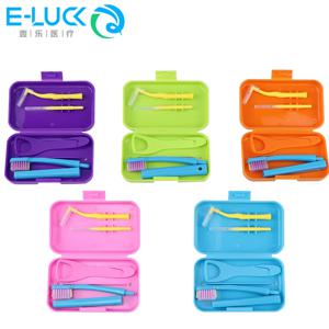 1 상자 치과 청소 관리 키트 휴대용 여행 구강 청소 키트 분리형 칫솔 치간 칫솔 혀 스크레이퍼