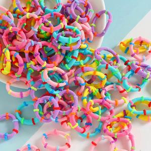 여성용 모듬 탄성 헤어 타이 내구성 포니테일 홀더, 여아용 부드러운 신축성 고무 밴드 헤어 액세서리, 50 개, 100 개, 200 개, 300 개