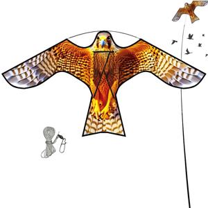 야외 장난감 47 인치 노란 새 겁주는 독수리 연 정원/과수원/농장에 좋은 비행