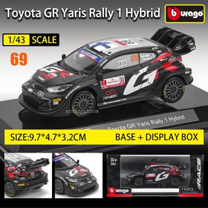 Bbugo 1:43 WRC Toyota GR Yaris Rally1 하이브리드 로바넨페라 # 69 오지르 # 17개의 고급 합금 다이캐스트 자동차 모형 장난감