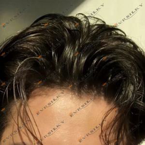 남성용 내추럴 헤어라인, 뛰어난 내구성 마이크로 스킨, 얇은 피부 다크 브라운, 블랙 그레이, 1B40, 1B65