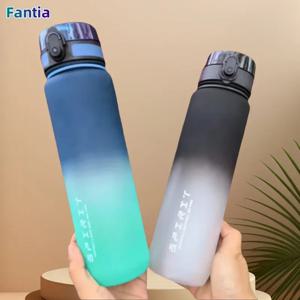 500ML/1000ML 대용량 스포츠 물병 동기 부여 누출 방지 휴대용 재사용 가능한 플라스틱 컵 야외 여행 체육관 주전자