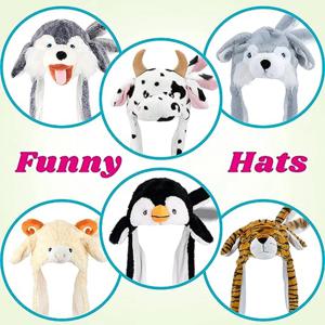 사랑스러운 움직이는 토끼 귀 모자 - 어린이, 어린이 및 성인을 위한 카와이 플러시 장난감 선물 - 놀이 시간을 위한 재미있는 만화 모자