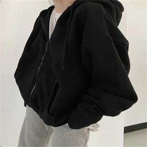 여성용 한국 패션 지퍼 후드 맨투맨, 긴 소매 상의, 캐주얼 Y2K 후드, 스트리트웨어, 하라주쿠 루즈 재킷 코트, 가을