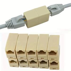 네트워크 이더넷 듀얼 스트레이트 헤드 랜 케이블 결합기, RJ45 CAT 5 5E 6 6a 익스텐더 플러그 네트워크 케이블 커넥터, 10 개