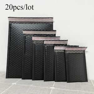 20Pcs 블랙 폴리 버블 메일러 패딩 봉투 대량 버블 줄 지어 랩 Polymailer 가방 배송 포장 Maile Self Seal