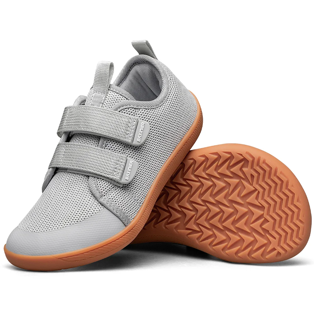 아동용 맨발 스니커즈, 통기성 니트 메쉬 밑창, 미끄럼 방지 워킹 크로스, 넓은 발가락, 여아 및 남아용, 최신 유행 아동화