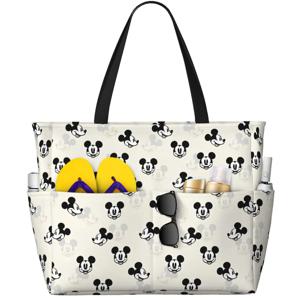 미키 마우스 헤드 대형 비치 토트백, 여성용 방수 샌프루프 토트백, 식료품