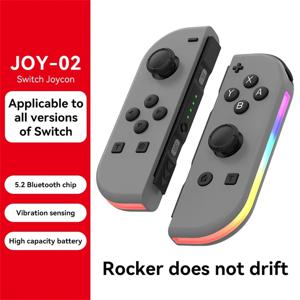 BT 5.2 조이 컨트롤러 RGB LED 스위치 L/R 조이패드 Nintendo Switch/Lite/Oled JoyCon 게임 패드 조이스틱 (이중 진동 포함)