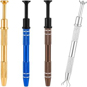 1/2/4pcs 4 프롱 쥬얼리 픽업 홀더 도구 프롱 트위터 비드 포수 그래버 4 발톱 피어싱 도구 문신 피어싱 도구