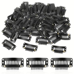 24/30개 헤어 익스텐션 클립 가발 도구 9개의 톱니가 있는 가발 클립 이음매 없는 인모 익스텐션 클립 앞머리용 헤어 익스텐션 클립