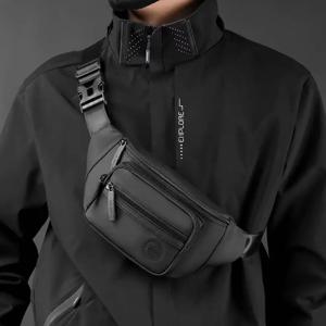 남성 허리 벨트 가방 화니 팩 멀티 포켓 오토바이 라이더 야외 스포츠 등산 캐주얼 나일론 남성 슬링 가슴 부랑자 엉덩이 가방