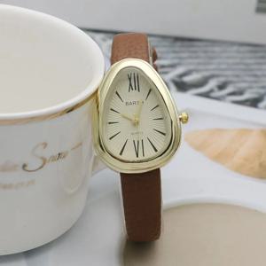 브랜드 물방울 다이얼 여성 시계 간단한 학생 패션 선물 석영 시계 가죽 스트랩 손목 시계 Dropshipping Reloj Mujer