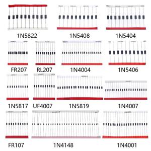 14 값 고속 스위칭 쇼트키 다이오드 모듬 키트 1N4001 1N4004 1N4007 1N5408 UF4007 FR207 1N5817 1N5819 1N5822 1N4148 RL207