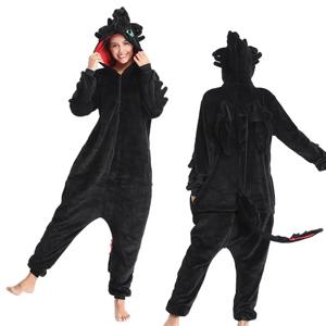 Kigurumi unisex 성인 드래곤 이빨없는 onesies 동물 잠옷을 훈련하는 방법 여성 남성을위한 할로윈 크리스마스 파티 의상