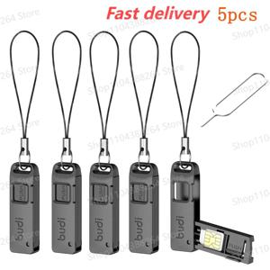 5pcs다기능 카드 슬롯 보관함 TF SIM 카드 이젝터 보관함 (끈 포함) 분실 방지 SIM 카드 제거 바늘 핀