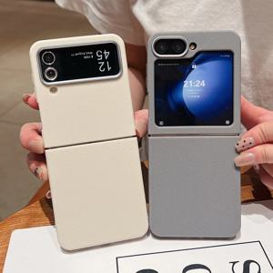 삼성 Z 플립7 FE 플립6 플립5 플립4 폴딩 소프트 폰 커버용 가죽 질감 TPU 케이스 (삼성 갤럭시 Z 플립 7 6 5 4 3 호환)