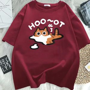 만화 인쇄 반팔 티셔츠 여름 편안한 임산부 루즈 탑