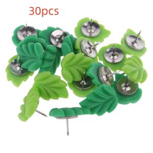 Bview Art 30개 잎 푸시 핀 - 사진 벽 및 게시판용 수지 식물 엄지 압정(귀여운 식물 장식)