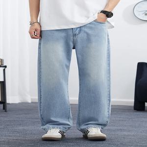 2025 봄/여름 한국 스타일 스트레이트 레그 리오셀 청바지 남성 패션 다목적 루즈 얇은 바지 남성 워시 레트로 ﻿