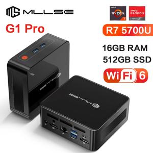 MLLSE G1 Pro 미니 PC AMD Ryzen7 5700U DDR4 16GB RAM 512GB SSD WiFi6 BT5.2 Windows 11 Pro 미니 데스크탑 컴퓨터 게임 작업