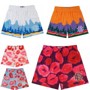 Eric Emanuel 여름 남성 스포츠 반바지 피트니스 농구 비치 바지 메쉬 통기성 체육관 훈련 반바지 남성용 운동복 반바지