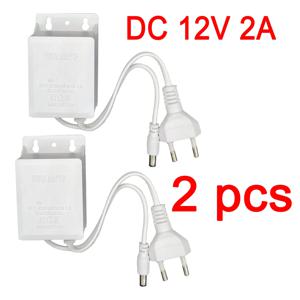 2pcs 전원 어댑터 EU 야외 방수 AC 100-240V 입력 DC 12V 볼트 출력 공급 충전기 유럽 범용 어댑터 변환기