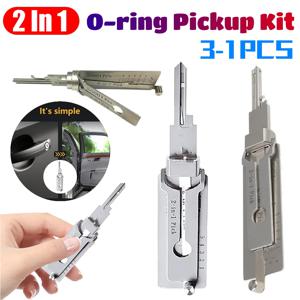 SS001 스테인레스 스틸 키 디코더 2 In 1 정밀 후크 및 픽 세트 잠금 디코더 O-링 픽업 키트 유지 보수 수리 핸드 툴