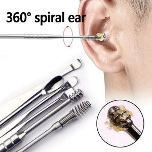나선형 Earpick 및 귀 큐렛이 포함된 효과적인 6Pcs 귀지 청소 도구, 매일 사용을 위한 귀 관리 도구