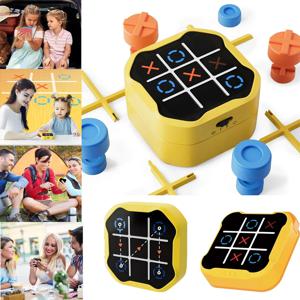 Tic-Tac-Toe 보드 보드 다기능 전자 게임 몬테소리 퍼즐 테이블 게임 체스 체스 세트 성인을위한 휴대용 어린이