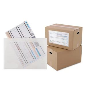 50 개/몫 플라스틱 배낭 가방 투명 빌 가방 단일 송장 용지 크기 포장 스티커 택배 가방 메일 링 문서