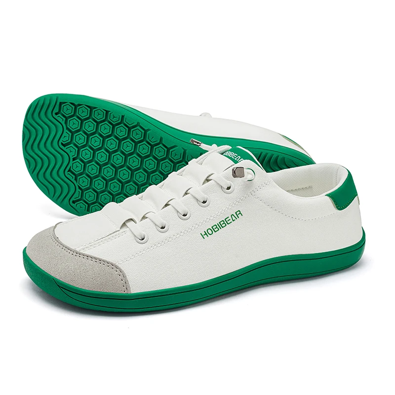 HOBIBEAR 여성 남성 맨발 신발 |   제로 드롭 |   와이드 토 캐주얼 캔버스 스니커즈 미니멀리스트 워킹 슈즈