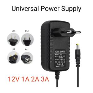 220V ~ 12V 변환기 충전기 어댑터 12V 3A 2A 1A 범용 전원 공급 장치 변압기 EU US AU UK Led 라이트 스트립 스위칭