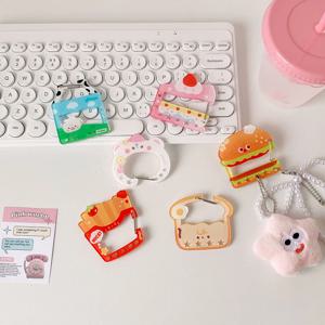 만화 햄버거 감자 튀김 아크릴 키 장식 Carabiner 학생 학교 가방 펜던트 달콤한 소녀 Toon 가방 매력 교수형 버클