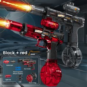 전기 물총 빠른 모드 얼음 폭발 권총 물총 불꽃 물총 수영 게임 도구 어린이 물 잡아