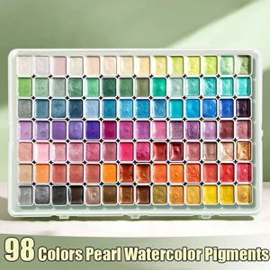 다양한 색상의 수채화 물감, 중국 전통 회화용 고체 포장, 탕카 서예, 컬러 페인팅