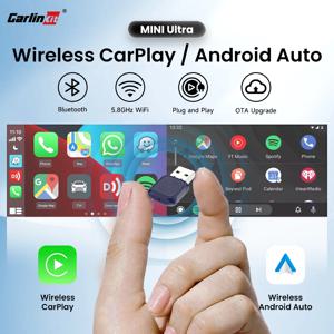 가장 작은 CarlinKit 무선 CarPlay 어댑터 미니 울트라 안드로이드 자동 상자 OEM 자동차 원활한 연결을위한 USB 동글 플러그 앤 플레이