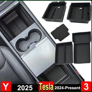 Tesla Model Y Juniper 2025 센터 콘솔 보관함 정리함 박스 트레이 모델 3 Highland 2024 팔걸이 상자 숨겨진 액세서리