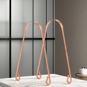 1PC/2pcs 친환경 구리 혀 클리너 재사용 가능한 제로 폐기물 구강 위생 혀 스크레이퍼 (넓은 청소 범위 포함)