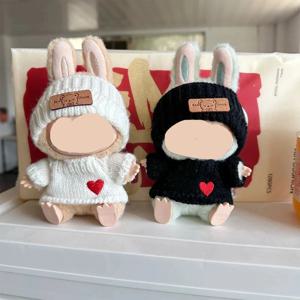 니트 옷과 귀여운 토끼 인형 액세서리 토끼 귀 모자 하트 스웨터 장난감 수집가 의류