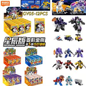 새로운 블로키즈 트랜스포머 12개 세트 GV01-GV05 옵티머스 프라임, 메가트론, 사운드웨이브, 그림록, 쇼크웨이브, 서프라이즈 블라인드 박스 어린이 선물
