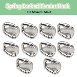 5개, 10개, 20개입 보트 선박 펜더 훅 해양 등급 하드웨어 316 스테인리스 스틸 스프링 펜딩 클립 훅 아이 충돌 방지 훅